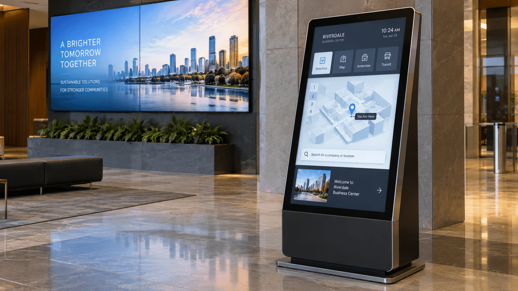 Concept visualization of a slim interactive information kiosk